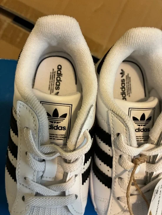 Adidas Kids' White & Black Superstar Sneakers with Side Strap - Picture 2 of 8